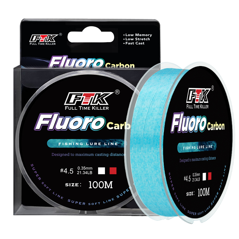 สายคาร์บอนไฟเบอร์ ลายพราง ยาว 100 เมตร 4.136LB-34.32LB สีฟ้า สําหรับตกปลาคาร์พ