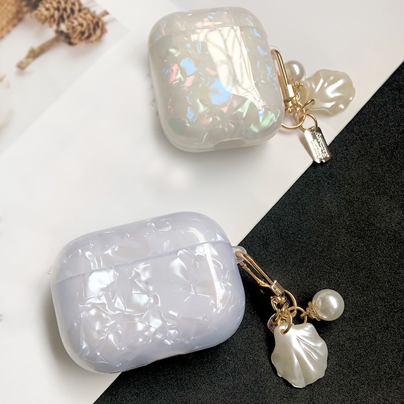 เคส แอร์พอด 3 พร้อมการออกแบบเชลล์ - ฝาครอบซิลิโคนอ่อนนุ่มพร้อมพวงกุญแจสําหรับ แอร์พอด 4/มือโปร 2