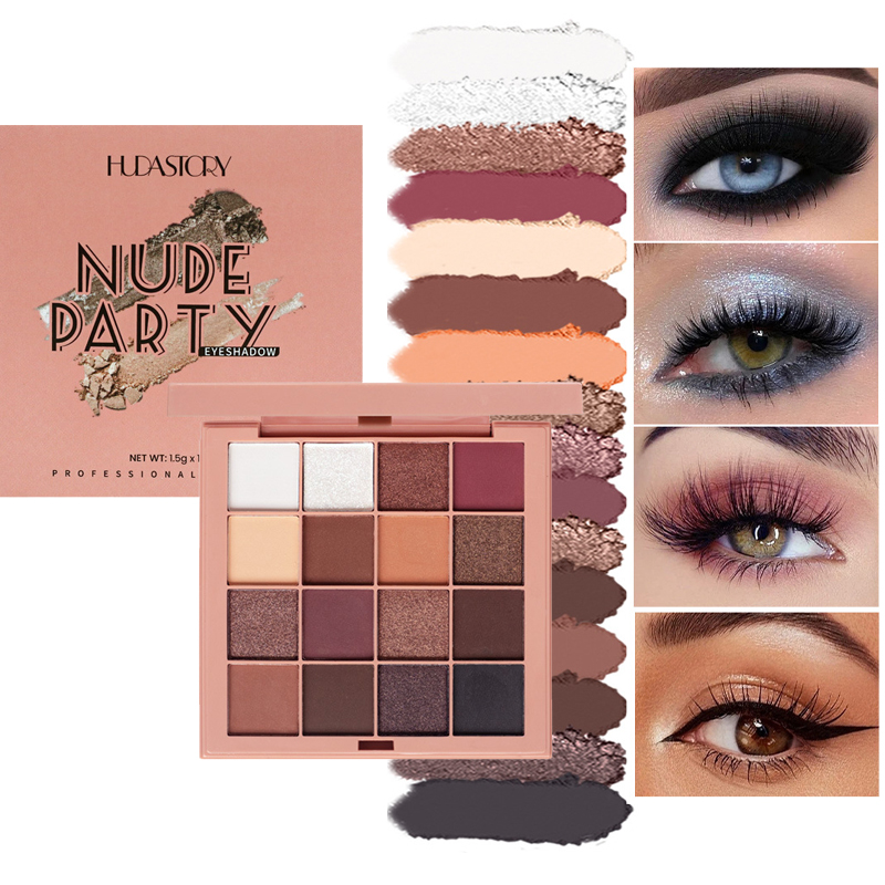พาเลทอายแชโดว์ เนื้อแมตต์ สีน้ําตาลเอิร์ธโทน 16 สี กันน้ํา ใช้ง่าย