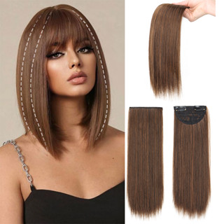 ท็อปเปอร์ขนปุย - วิกผมแผ่นรากสังเคราะห์สําหรับผู้หญิง ต่อผมข…