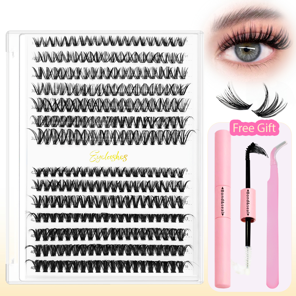 ชุดต่อขนตา D Curl Clusters 9-16 มม. 280 ชิ้น DIY 30D 40D