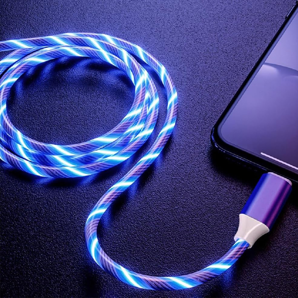 สาย Micro USB Charger, Led Light Up เรืองแสงสาย Micro USB สําหรับ Android, Galaxy S7 S6 S5, Note 5, Kindle