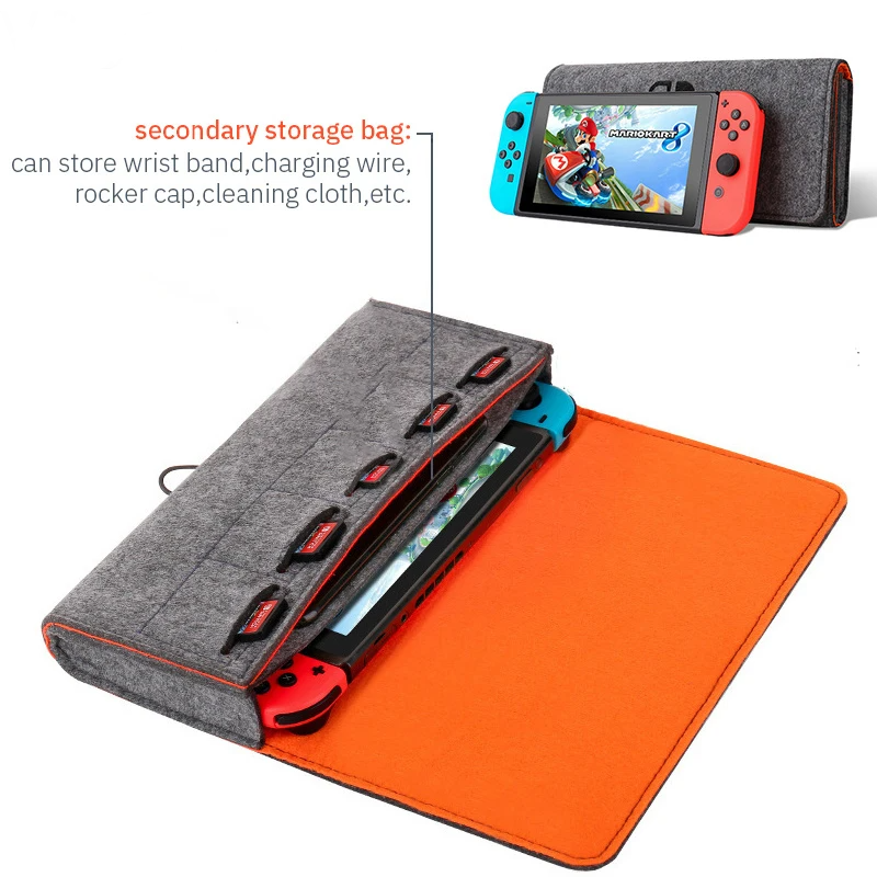 กระเป๋าเคส ผ้าสักหลาด อเนกประสงค์ สําหรับใส่จัดเก็บการ์ดเกมคอนโซล Nintendo Switch