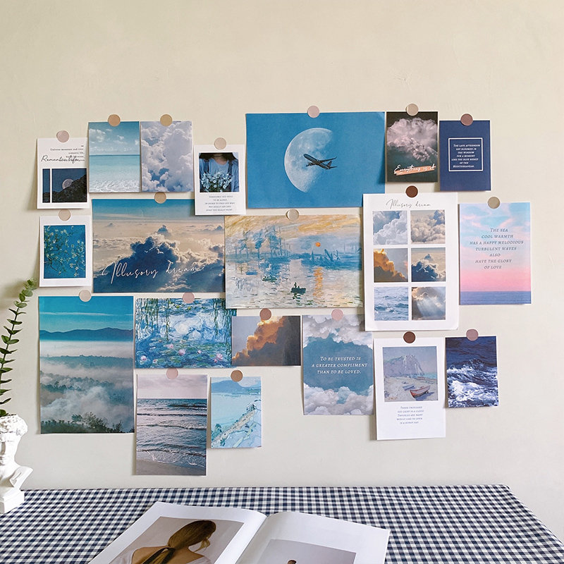 สติกเกอร์โปสการ์ด กระดาษ ภาพพื้นหลัง สไตล์เรโทร สําหรับตกแต่งบ้าน DIY 20 ชิ้น