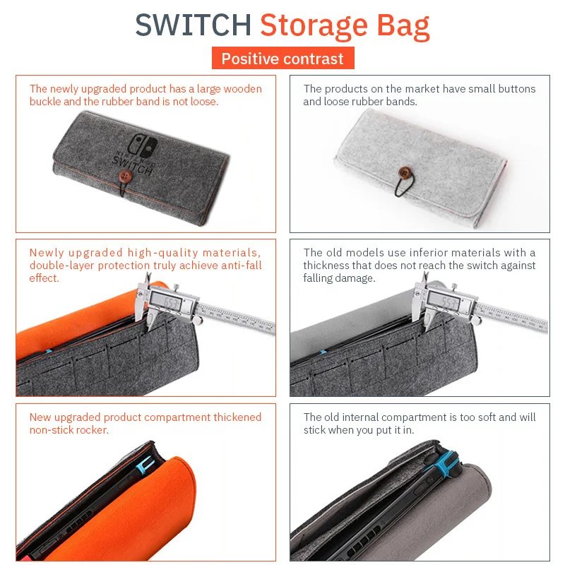 กระเป๋าเคส ผ้าสักหลาด อเนกประสงค์ สําหรับใส่จัดเก็บการ์ดเกมคอนโซล Nintendo Switch