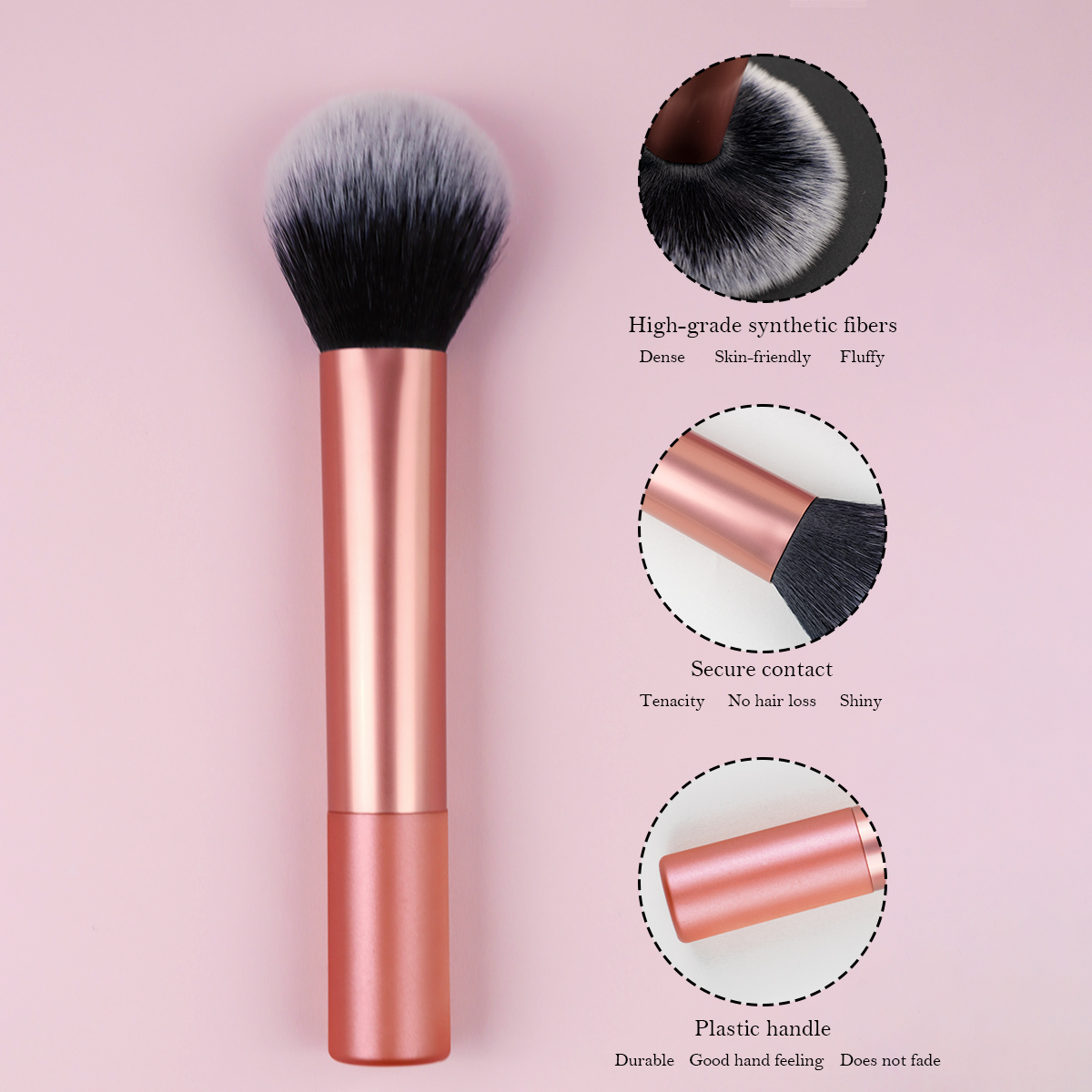 แปรงแต่งหน้า ขนปุยนุ่ม ขนาดใหญ่ สีส้ม 1 ชิ้น