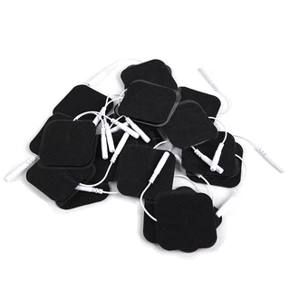 3 สีแผ่นอิเล็กโทรด 5x5 ซม.ผ้าไม่ทอประเภทเข็มพร้อมหางสําหรับเครื่องนวดบําบัด TENS