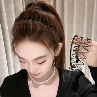 หัวแบนด์โลหะใหม่ กันลื่น ยืดหยุ่น สำหรับกีฬา ฟิตเนส สวมใส่ได้ทั้งชายและหญิง สีดำ