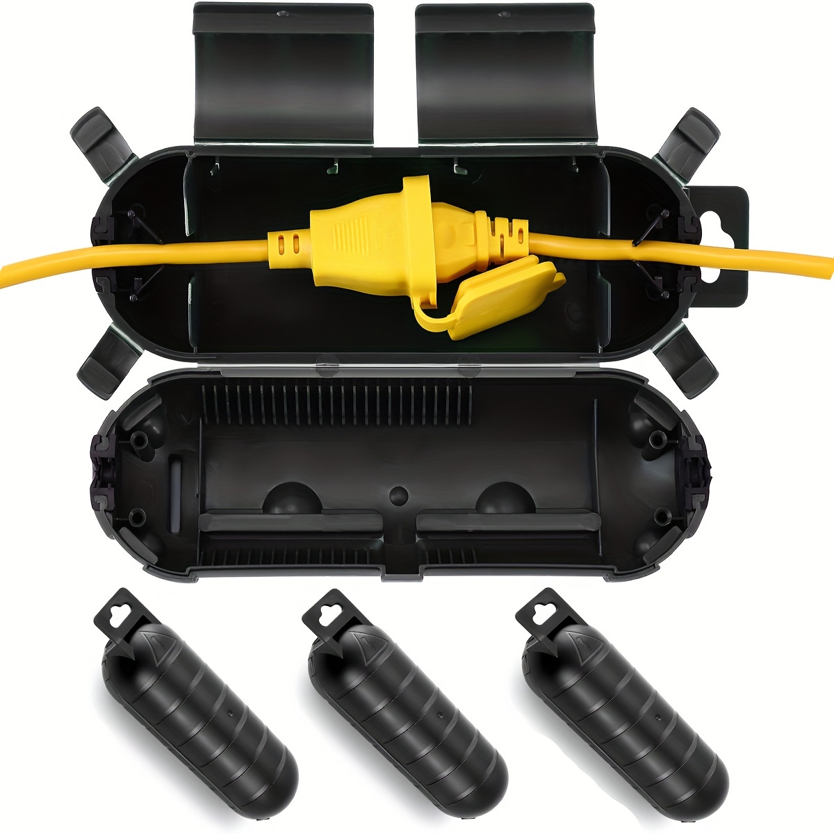 One Set Premium 8 นิ้ว Water-Resistant Extension Cord Protective Safety Cover, Weatherproof กล่องเชื่อมต่อไฟฟ้าสําหรับใช้ในบ้านกลางแจ้งในร่ม
