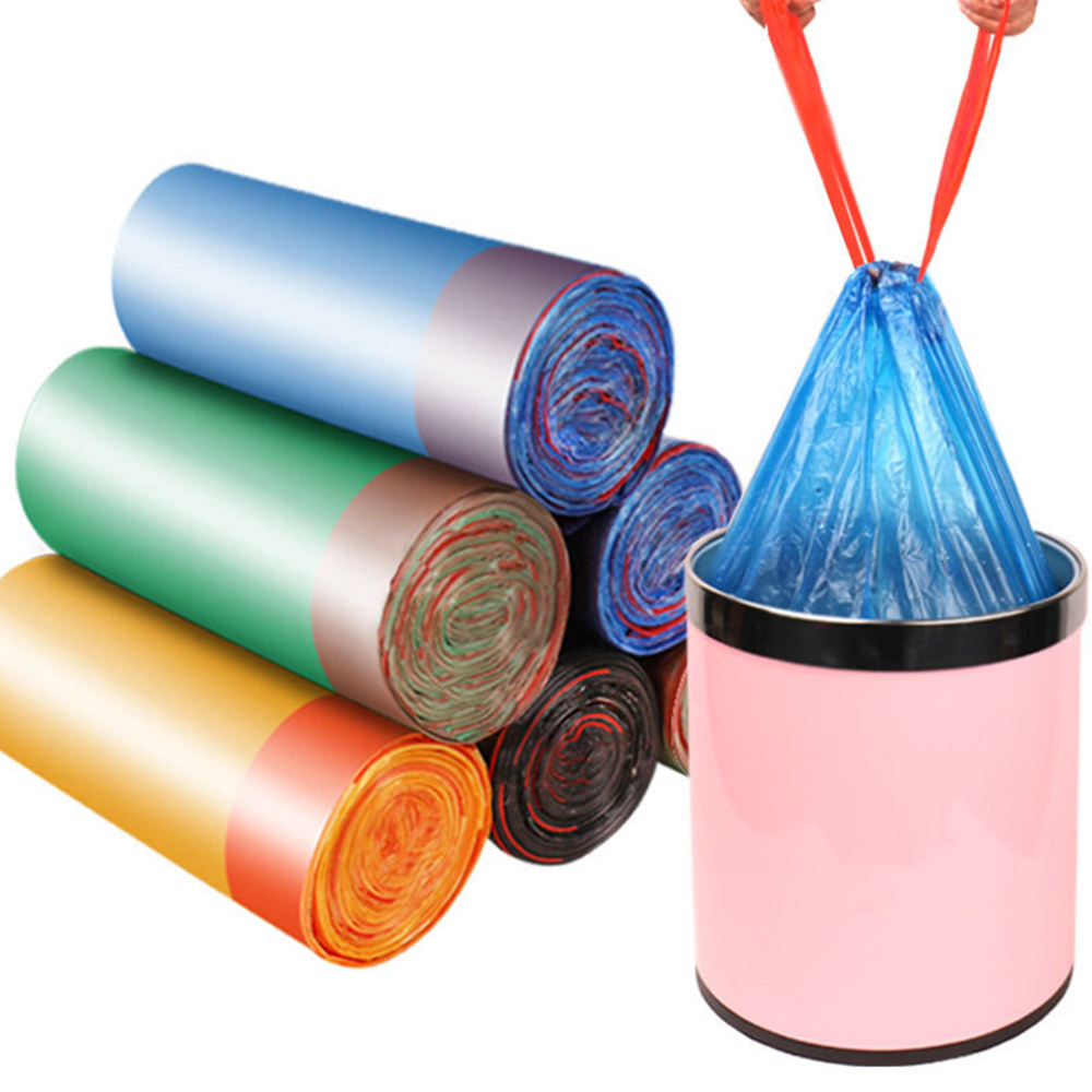 ถุงขยะ แบบหูรูด อเนกประสงค์ แบบพกพา หลากสี สําหรับบ้าน ห้องครัว ห้องน้ํา สํานักงาน