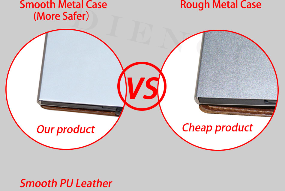 กระเป๋าสตางค์ปิดกั้น RFID Trifold | ที่ใส่บัตรหนัง PU และอะลูมิเนียมคุณภาพสูงสําหรับผู้ชาย | กระเป๋าเงินมินิมอล