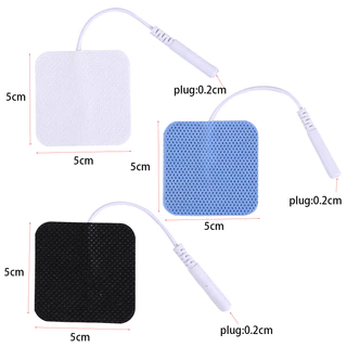 3 สีแผ่นอิเล็กโทรด 5x5 ซม.ผ้าไม่ทอประเภทเข็มพร้อมหางสําหรับเครื่องนวดบําบัด TENS