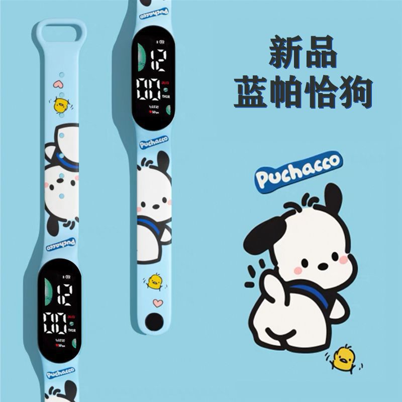 ใหม่ นาฬิกาข้อมืออิเล็กทรอนิกส์ พิมพ์ลายการ์ตูนสุนัข Pacha น่ารัก มีไฟ LED สําหรับเด็กนักเรียนประถม