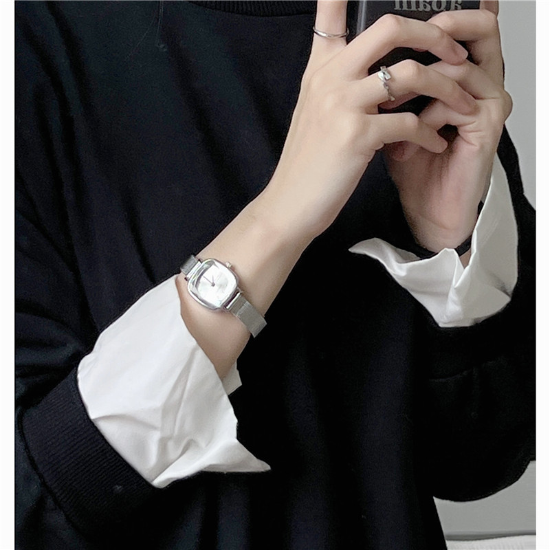 นาฬิกาข้อมือควอทซ์ลําลอง แต่งตาข่าย ขนาดเล็ก กันน้ํา คุณภาพสูง แบบเรียบง่าย สไตล์เกาหลี สําหรับผู้หญิง - รูปที่ 2