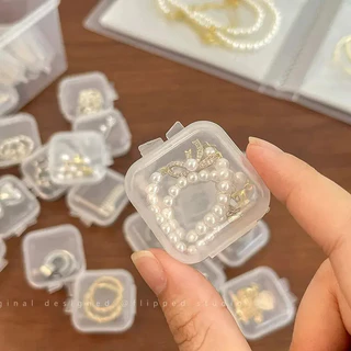 40 ชิ้น/เซ็ตมินิกล่องเก็บพลาสติกใส Jewelr y กรณีจัดเก็บโปร่งใสมัลติฟังก์ชั่แบบพกพา Storage
