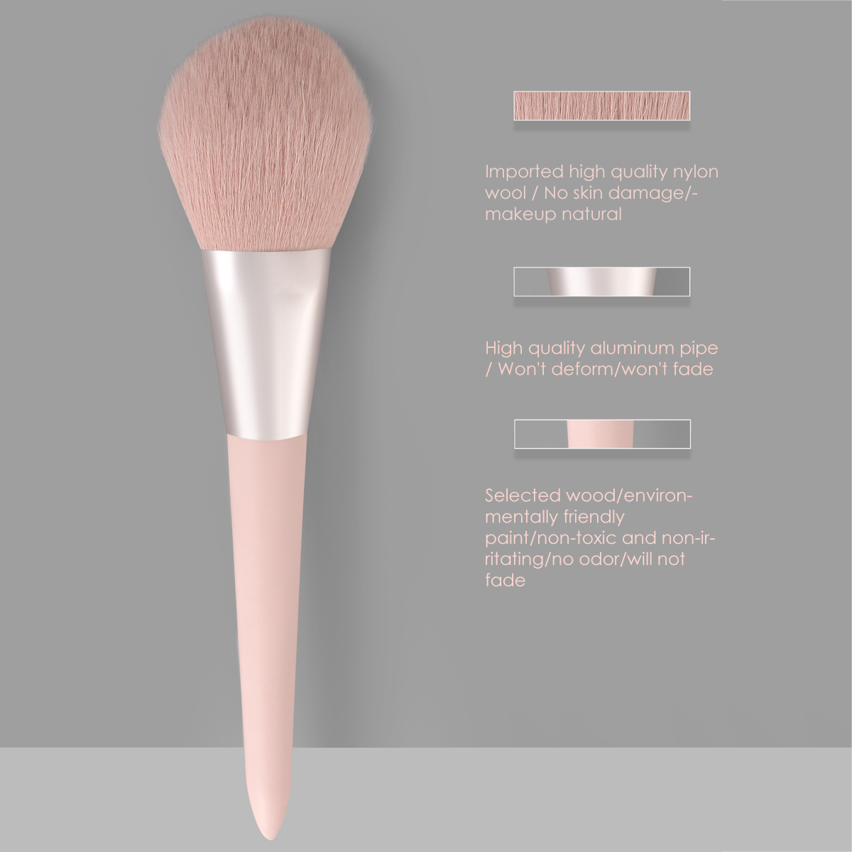แปรงแต่งหน้า แปรงปัดแก้ม แปรงคอนทัวร์ ขนาดใหญ่ สีชมพู คุณภาพสูง ขายตรงจากโรงงาน FINDCOLOR