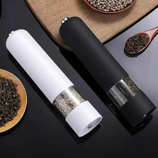 เครื่องบดพริกไทยไฟฟ้าอัตโนมัติพร้อมไฟ LED ปรับความละเอียดได้ เครื่องเทศในครัว