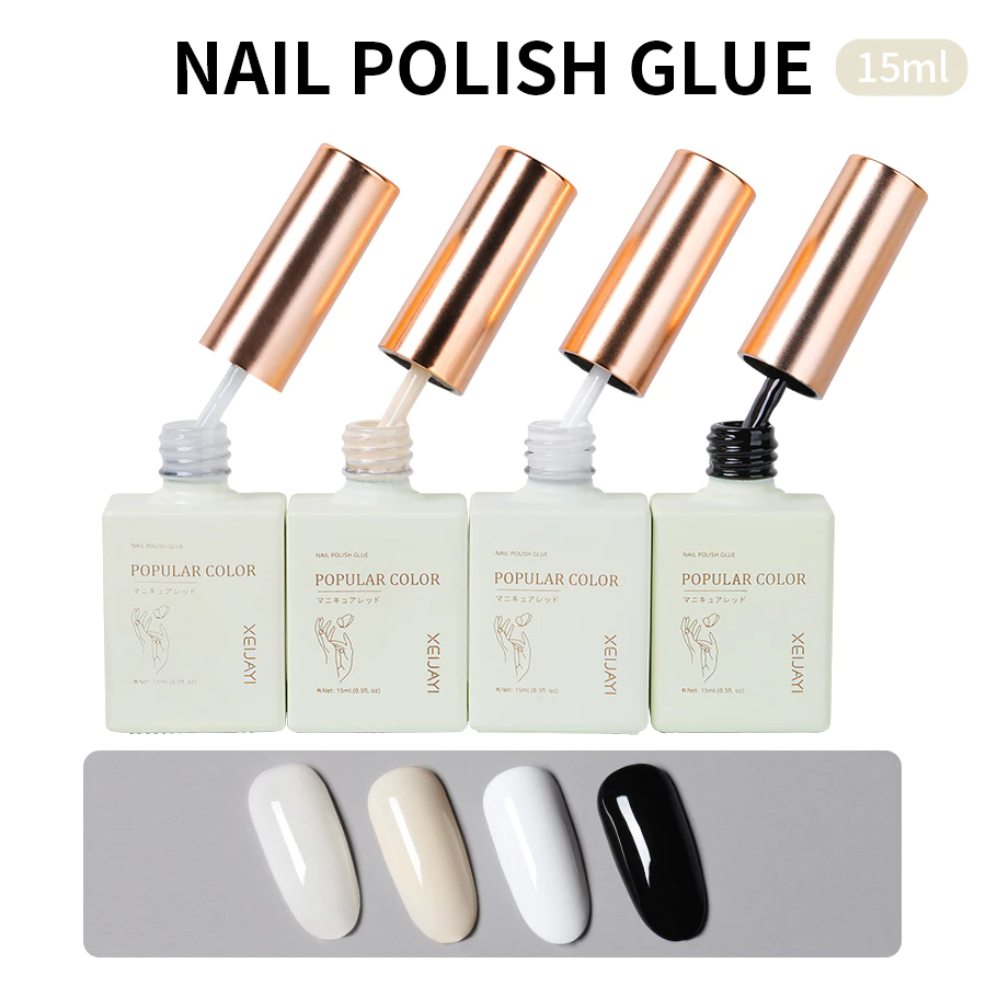 XEIJAYI 1 ชิ้น 15 มล. ยาทาเล็บสีขาว เจลกลิตเตอร์แบบแช่สำหรับทุกฤดูกาล สำหรับทำเล็บ DIY ที่บ้านหรือนิ้วมือในร้านเสริมสวย