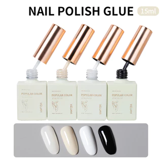 XEIJAYI 1 ชิ้น 15 มล. ยาทาเล็บสีขาว เจลกลิตเตอร์แบบแช่สำหรับทุกฤดูกาล สำหรับทำเล็บ DIY ที่บ้านหรือนิ้วมือในร้านเสริมสวย