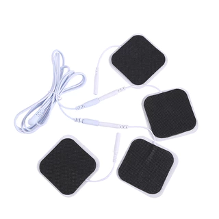 3 สีแผ่นอิเล็กโทรด 5x5 ซม.ผ้าไม่ทอประเภทเข็มพร้อมหางสําหรับเครื่องนวดบําบัด TENS