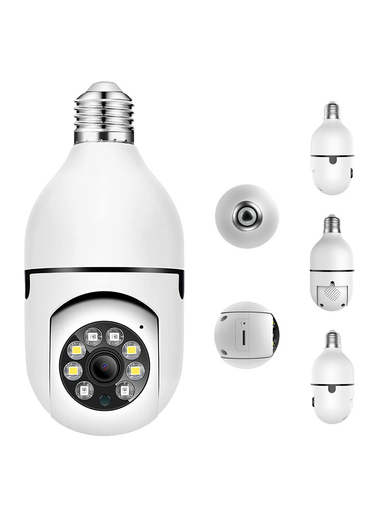5g หลอดไฟ E27 กล้องเฝ้าระวังสีเต็มรูปแบบอัตโนมัติติดตามมนุษย์ซูมในร่ม Security Monitor กล้อง Wifi Night Vision