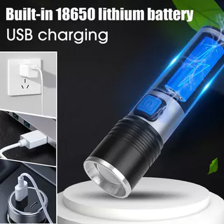 ไฟฉาย LED 395nm UV 3 โหมดซูมชาร์จกันน้ํา Pet Stain Finder สีดํา