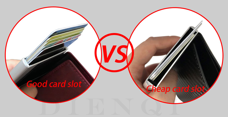 กระเป๋าสตางค์ปิดกั้น RFID Trifold | ที่ใส่บัตรหนัง PU และอะลูมิเนียมคุณภาพสูงสําหรับผู้ชาย | กระเป๋าเงินมินิมอล