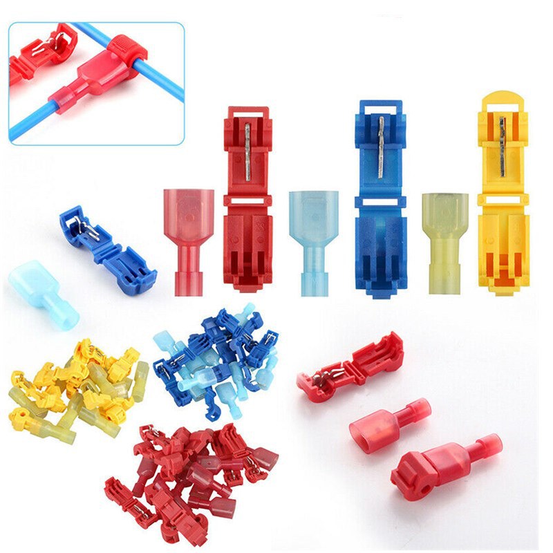 30 คู่/60 คู่ Self-Stripping Quick Splice ขั้วสายไฟ,ฉนวนชาย Quick Disconnect Spade Terminals Assortment,Wire Connectors ชุด