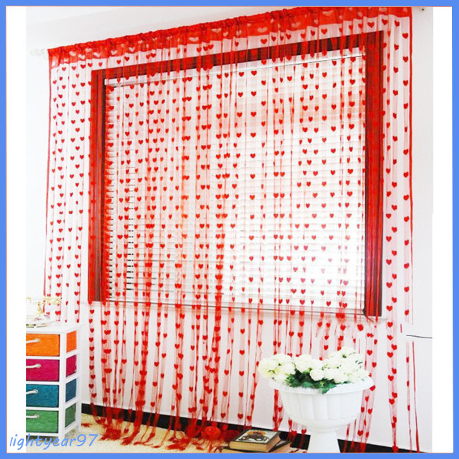 แนะนำ ผ้าม่าน ผ้าม่านหน้าต่างเชียร์รูปหัวใจ-ผ้าม่านขนาด 100x200 ซม. โรแมนติกสําหรับห้องนั่งเล่นและห้องนอน ราคาพิเศษ มีเก็บเงินปลายทาง
