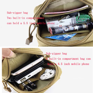 กระเป๋าของชาย Multifunction กันน้ำ ทนทาน สำหรับใส่มือถือและเหรียญ แบบตั้ง สะพายเข็มขัด
