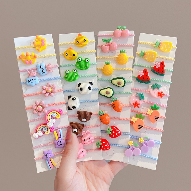 10 ชิ้น / เซต ใหม่ เด็กผู้หญิง การ์ตูนน่ารัก ดอกไม้ ขนาดเล็ก Scrunchie เด็ก หางม้า ยางรัดผม แฟชั่น เครื่องประดับผม ชุด