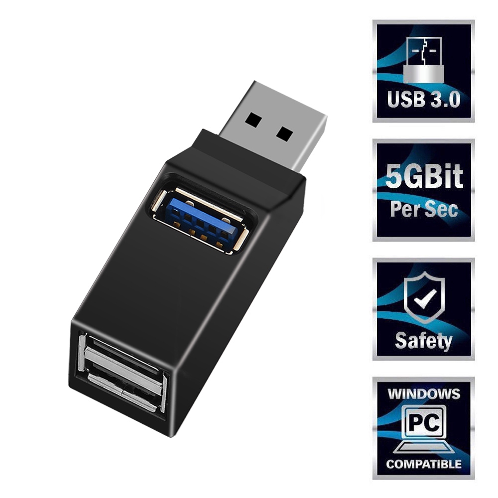 ฮับ USB 3.0 Mini 3 พอร์ตความเร็วสูง 5Gbps ตัวแยกแบบพกพา อะแดปเตอร์ความเร็วสูงสําหรับคอมพิวเตอร์แล็ปท็อป