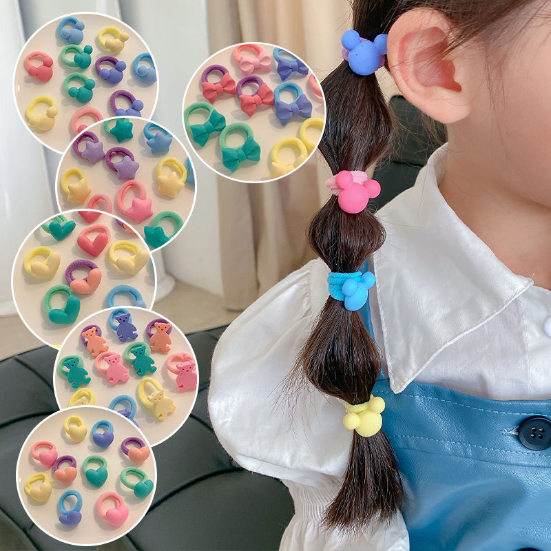10 ชิ้นสาวการ์ตูนที่มีสีสันทิ้งวงผมผูกคาดศีรษะเด็กผู้ถือหางม้าวงเด็กอุปกรณ์ผม