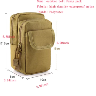 กระเป๋าของชาย Multifunction กันน้ำ ทนทาน สำหรับใส่มือถือและเหรียญ แบบตั้ง สะพายเข็มขัด