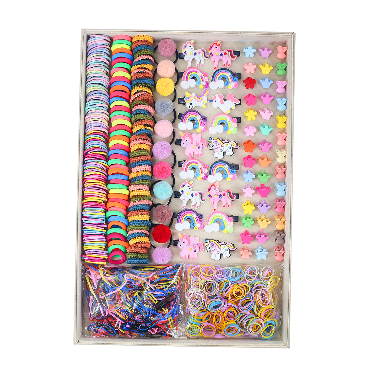 895ชุดผ้าผูกผมหลากสีสําหรับเด็กผู้หญิง | อุปกรณ์เสริม Unicorn & Star Bow เหมาะสําหรับของขวัญ (พร้อมกล่อง ราคา ถูกที่สุด ดีลบีเคเค แกลเลอรีภาพที่ 3