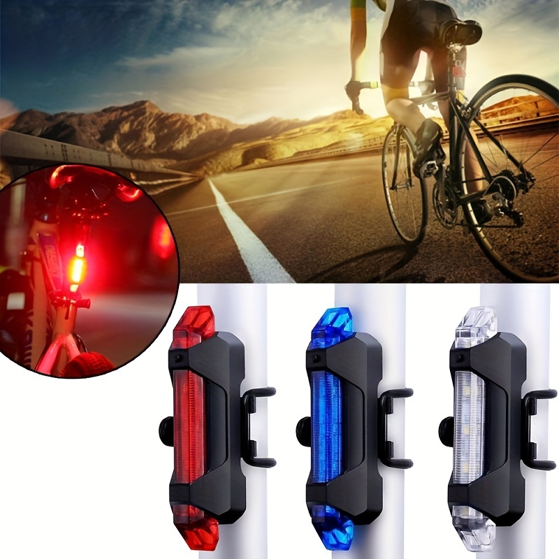 1 ชิ้น USB ชาร์จกันน้ําจักรยานเสือภูเขาเตือนการขี่จักรยานไฟท้ายจักรยาน LED ไฟหน้าไฟท้ายสําหรับสกูตเตอร์ไฟฟ้า