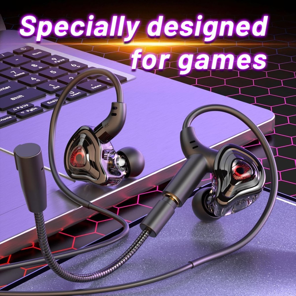 Sprise G59 หูฟังสําหรับเล่นเกมชนิดใส่ในหู 3.5 มม. Type-C Mic USB-C หูฟังแบบมีสายตัดเสียงรบกวน