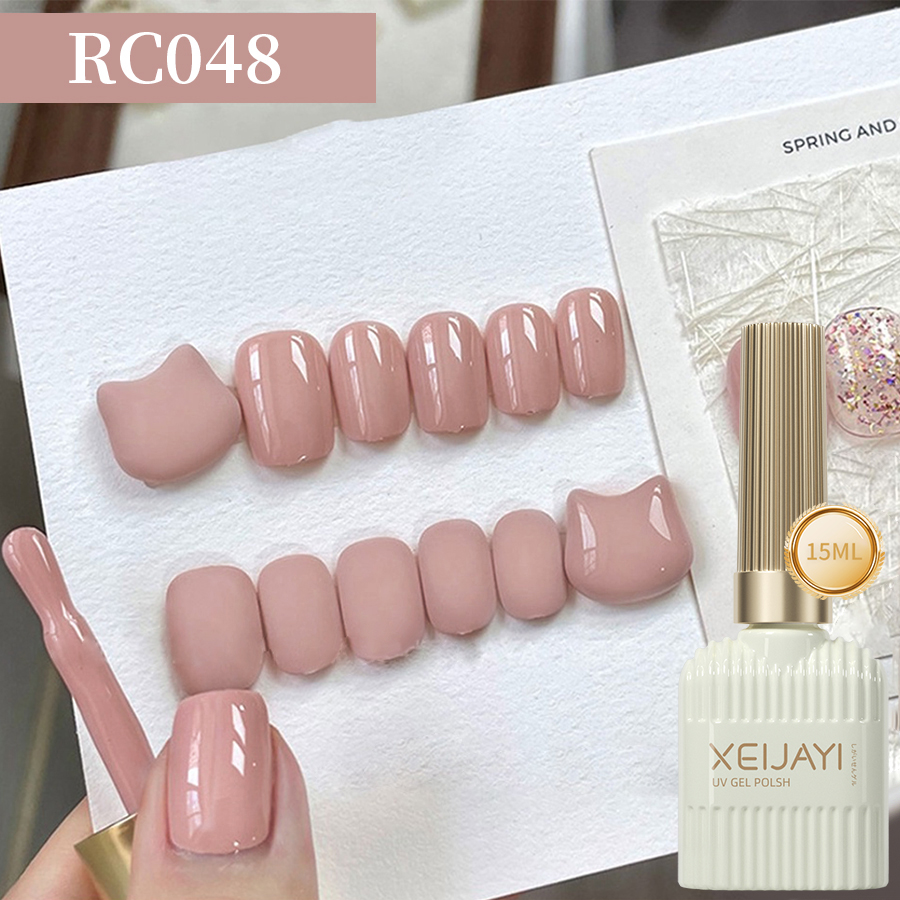 Xeijayi ยาทาเล็บเจล UV โปร่งแสง สีชมพู ขนาด 15 มล. สําหรับทําเล็บมือ เล็บเท้า ที่บ้าน DIY 1 ชิ้น