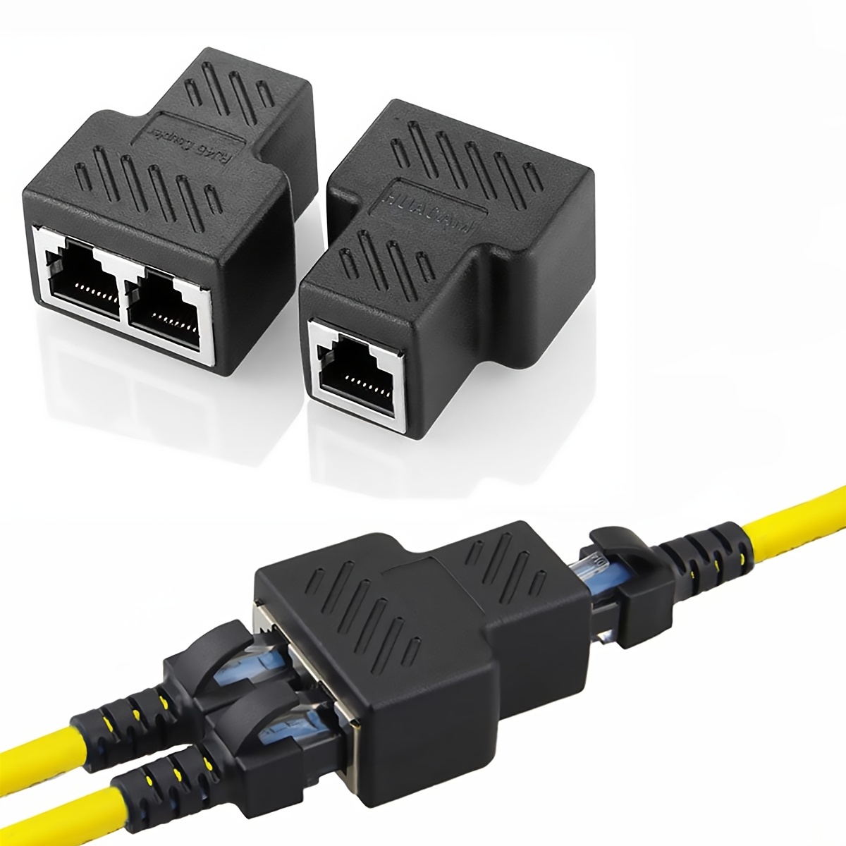 RJ45 Splitter Adapter 1 ถึง 2 Network Connector Dual LAN Cable Extender 8P8C ปลั๊กสายสําหรับ Cat5 ถึ