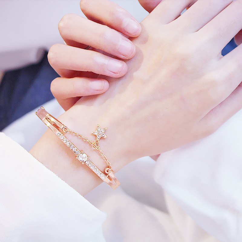 สร้อยข้อมือ ประดับเพทาย รูปดาวห้าแฉก ระดับไฮเอนด์ เครื่องประดับ ของขวัญ สําหรับผู้หญิง