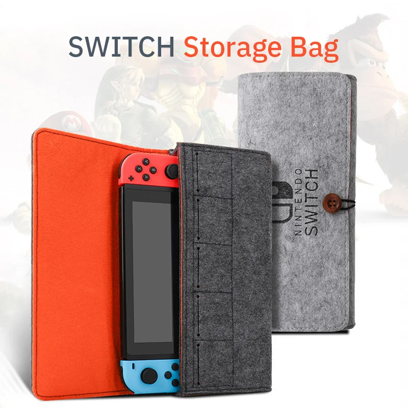 กระเป๋าเคส ผ้าสักหลาด อเนกประสงค์ สําหรับใส่จัดเก็บการ์ดเกมคอนโซล Nintendo Switch