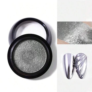 1 PC Chrome เล็บผงกระจก Glitter Effect Highly Pigmented ฝุ่น Metallic เล็บผง Chrome ฟองน้ํา Applicators