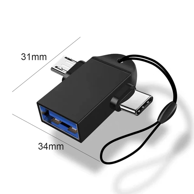 สายแปลง USB Type C และ Micro USB 2 ใน 1 ชายเป็นหญิงสำหรับชาร์จเร็ว PD และอุปกรณ์เสริมสำหรับการจับภาพวิดีโอบนคอมพิวเตอร์