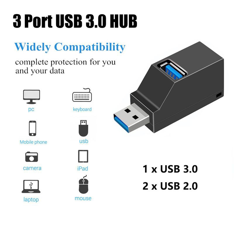 ฮับ USB 3.0 Mini 3 พอร์ตความเร็วสูง 5Gbps ตัวแยกแบบพกพา อะแดปเตอร์ความเร็วสูงสําหรับคอมพิวเตอร์แล็ปท็อป