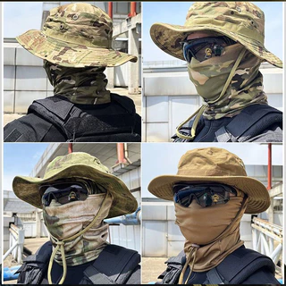 ชุดหมวกไหมพรมปีกกว้างป้องกันแสงแดดแบบพับได้ Boonie