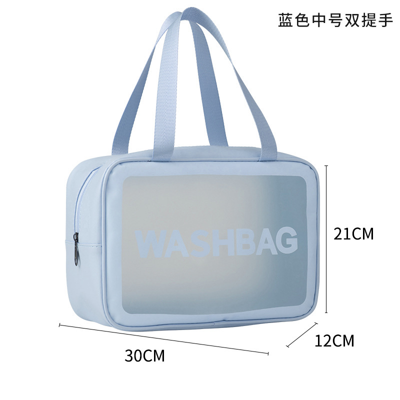 Frosted PU Travel กระเป๋าเครื่องสําอางขนาดใหญ่ความจุกันน้ํา Toiletry Organizer สําหรับว่ายน้ําชายหาด