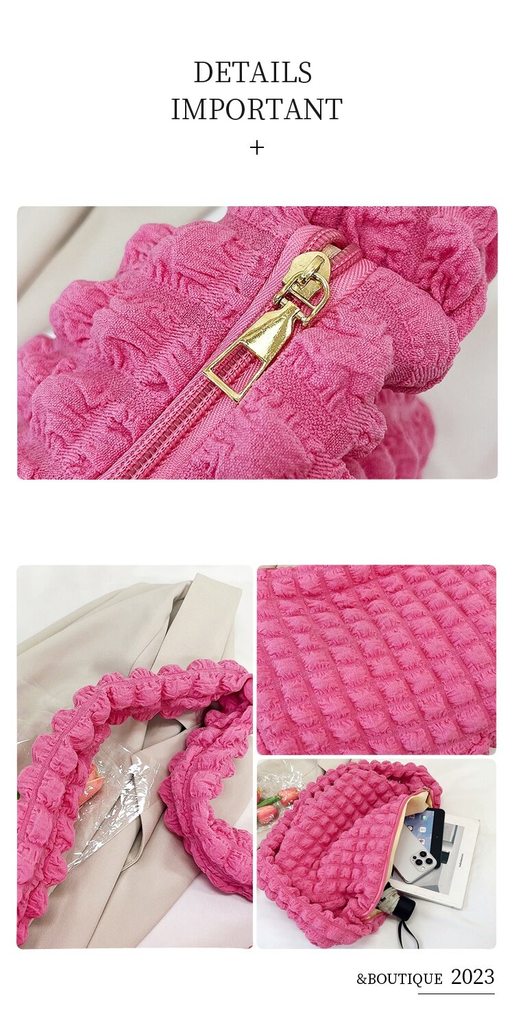 จีบเมฆกระเป๋าเกาหลีใต้วงแขนกระเป๋าแข็งไหล่ สิริ น่ารัก - รูปที่ 5