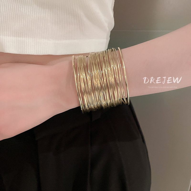 Drejew สร้อยข้อมือ แหวนเปิด หลายชั้น สไตล์ยุโรปและอเมริกา สร้างสรรค์ เหมาะกับคนแพ้ง่าย