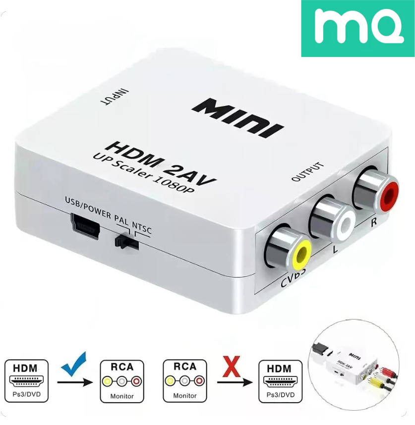 Hdmi เข้ากันได้กับ AV RCA CVSB L/R Video Scaler อะแดปเตอร์ HD 1080P Video Box Converter AV เป็น HDMI-เข้ากันได้กับ Converter สนับสนุน PAL