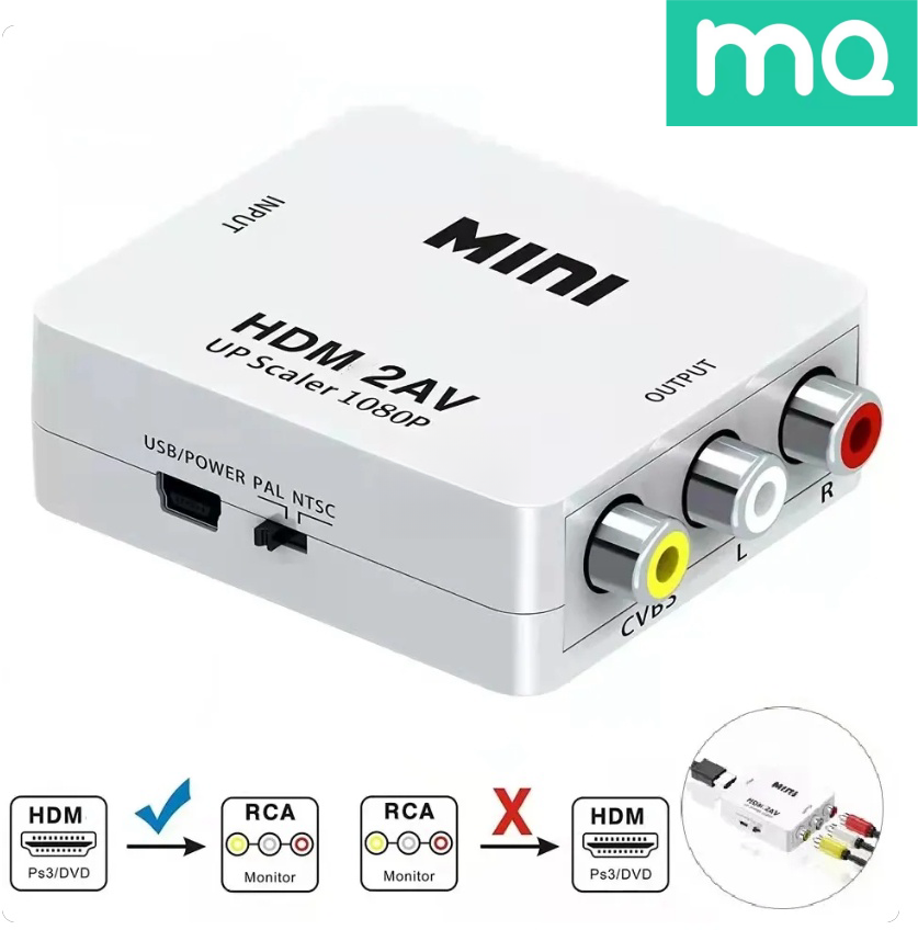 Hdmi เข้ากันได้กับ AV RCA CVSB L/R Video Scaler อะแดปเตอร์ HD 1080P Video Box Converter AV เป็น HDMI